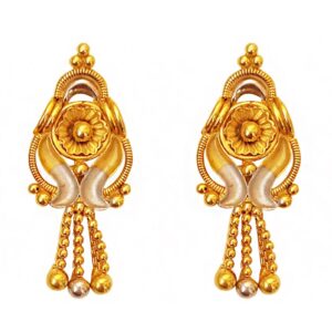 18 kt solid yellow gold wedding stud women's earrings