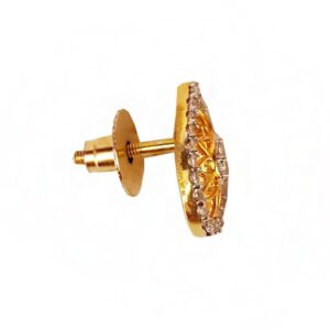 22 kt solid yellow gold cZ pear shape handmade stud women's earrings