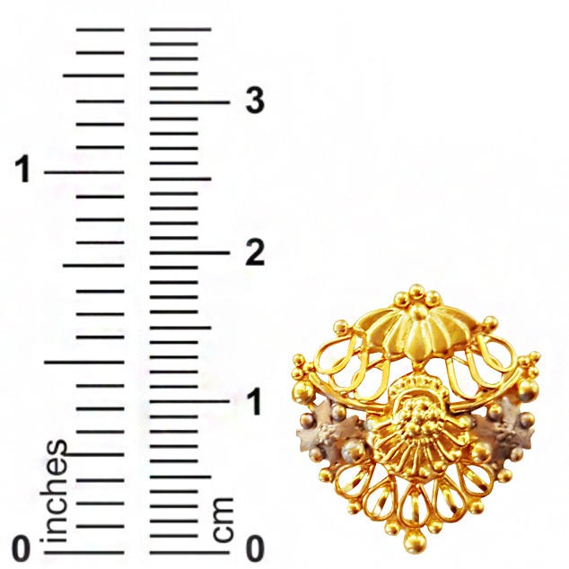 22k solid yellow gold elegant two tone stud women earrings handmade - Image 5