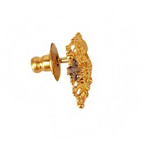 22k solid yellow gold elegant two tone stud women earrings handmade