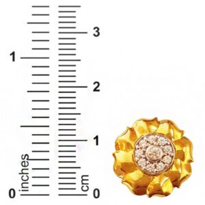 22kt yellow gold cubic zirconia handmade stud women earrings
