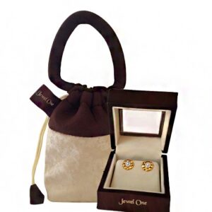 22kt yellow gold cubic zirconia handmade stud women earrings