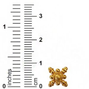 22kt solid yellow gold elegant square stud women earrings handmade