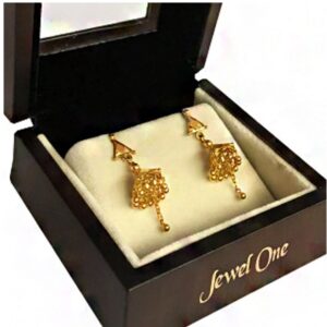22kt solid yellow gold classy dangle drop women earrings