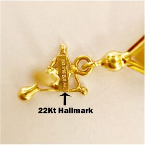 22kt solid yellow gold classy dangle drop women earrings