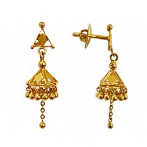 22kt solid yellow gold classy dangle drop women earrings