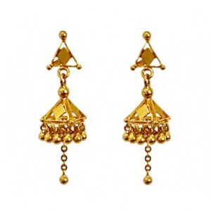 22kt solid yellow gold classy dangle drop women earrings