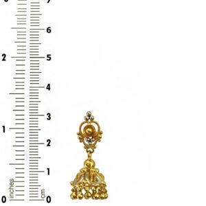 22kt solid yellow gold two tone dangle drop women earrings