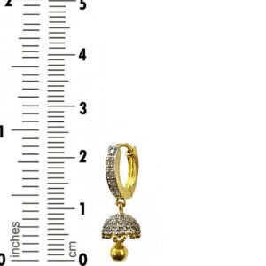 22kt yellow solid gold wedding wear CZ huggie hoop earrings