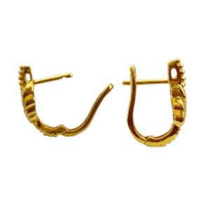 22kt real solid yellow gold party wear huggie hoop women earrings