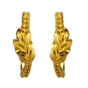 22kt real solid yellow gold party wear huggie hoop women earrings