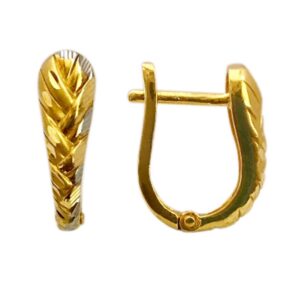 22kt yellow gold party wear huggie hoop earrings women