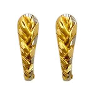 22kt yellow gold party wear huggie hoop earrings women