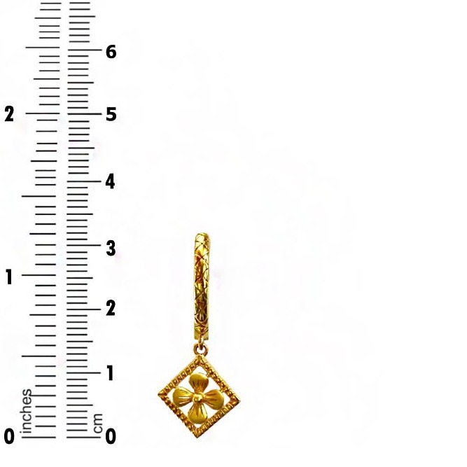 22kt yellow solid gold wedding wear huggie hoop earrings - Image 5