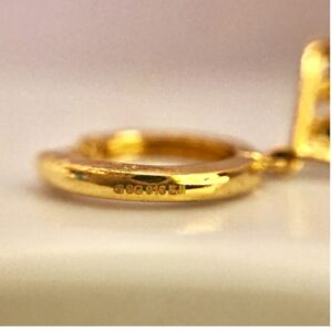 22kt yellow solid gold wedding wear huggie hoop earrings