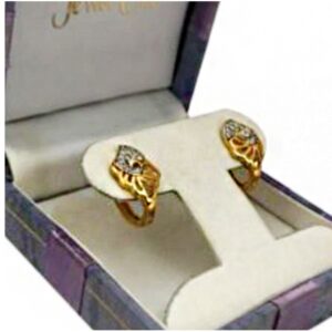 22k yellow solid gold wedding wear huggie hoop earrings 6 grams