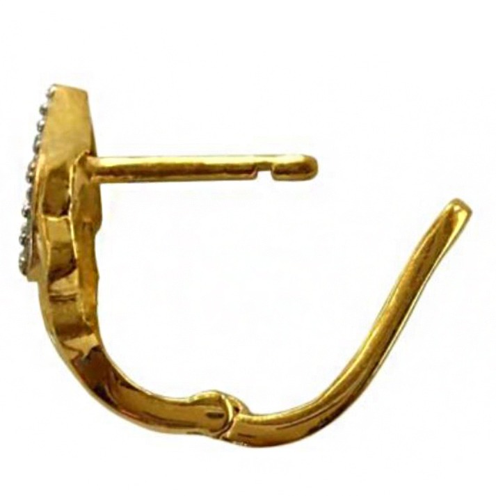 22k yellow solid gold wedding wear huggie hoop earrings 6 grams - Image 3