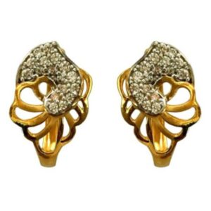 22k yellow solid gold wedding wear huggie hoop earrings 6 grams