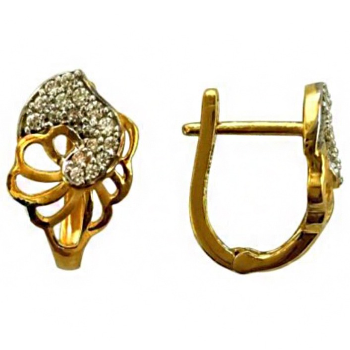22k yellow solid gold wedding wear huggie hoop earrings 6 grams