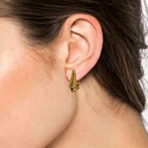22k yellow solid gold wedding wear huggie hoop earrings 6.430 grams