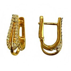 22k yellow solid gold wedding wear huggie hoop earrings 6.430 grams