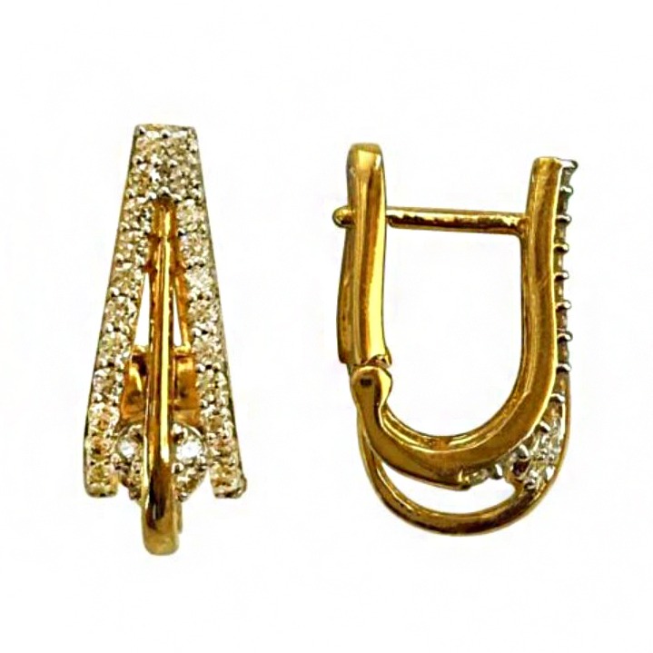22k yellow solid gold wedding wear huggie hoop earrings 6.430 grams