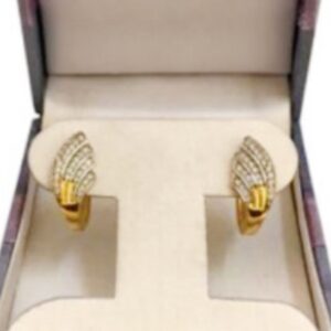 22 kt real solid yellow gold wedding wear huggie hoop earrings 7 gm