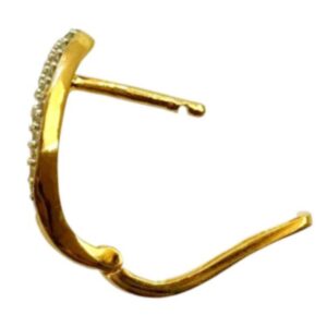 22 kt real solid yellow gold wedding wear huggie hoop earrings 7 gm