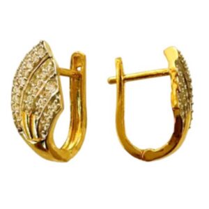 22 kt real solid yellow gold wedding wear huggie hoop earrings 7 gm