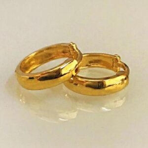 22 kt yellow solid gold party wedding wear huggie hoop earrings