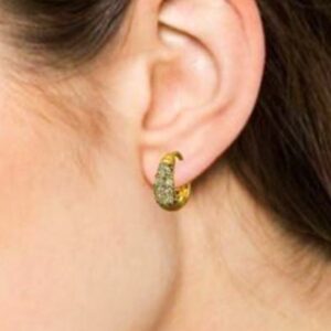 22kt yellow solid gold wedding wear huggie hoop earrings 6 grams