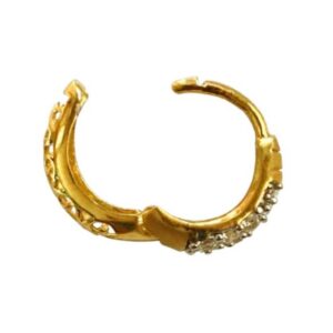 22kt yellow solid gold wedding wear huggie hoop earrings 6 grams