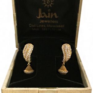 22kt solid yellow gold cubic zircon huggie hoop earrings 8 grams