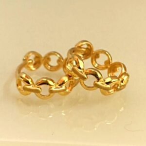 22kt real solid yellow gold wedding wear huggie hoop earrings 5 gm