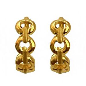 22kt real solid yellow gold wedding wear huggie hoop earrings 5 gm
