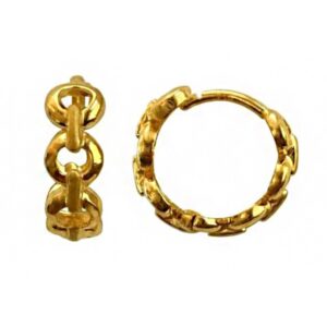 22kt real solid yellow gold wedding wear huggie hoop earrings 5 gm