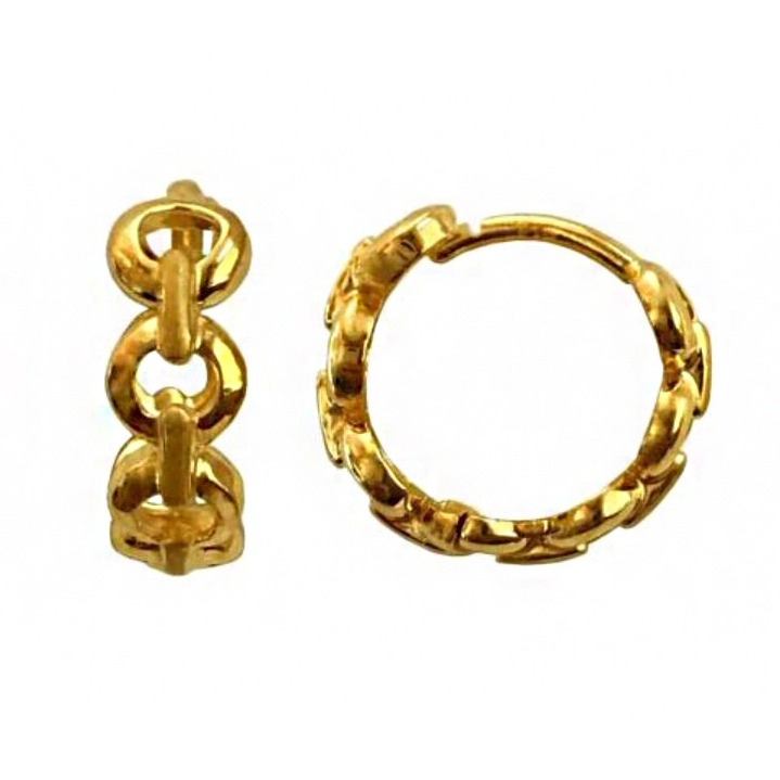 22kt real solid yellow gold wedding wear huggie hoop earrings 5 gm