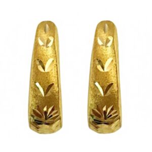 18Kt Real Solid Yellow Gold Party Wedding Wear Huggie Hoop Earrings 6 Grams Ear