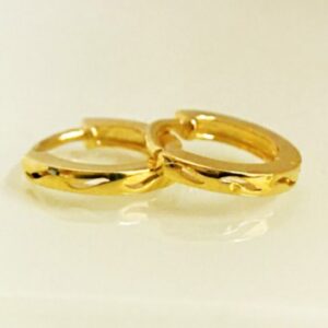 22kt yellow gold party wedding wear huggie hoop earrings 3.690 grams
