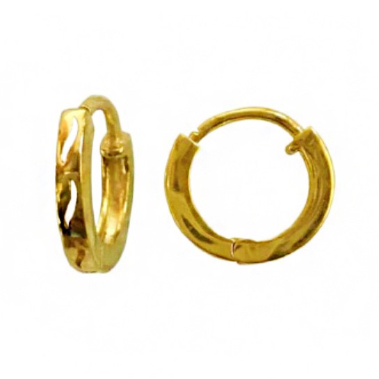 22kt yellow gold party wedding wear huggie hoop earrings 3.690 grams