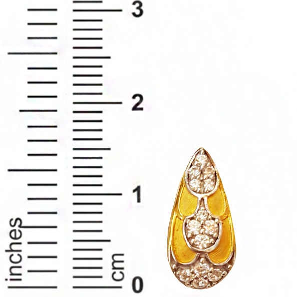 18kt yellow solid gold cubic zirconia huggie hoop women's earrings - Image 5