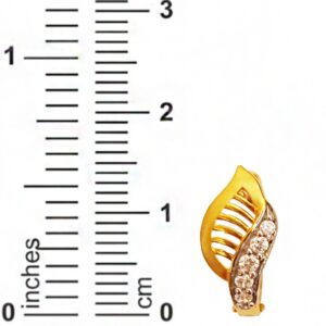 22kt yellow solid gold zircon huggie hoop women earrings