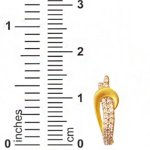 22 k yellow solid gold cubic zirconia huggie hoop women earrings