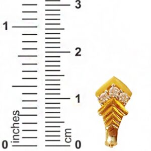 22 k yellow solid gold cubic zirconia  huggie hoop women earrings