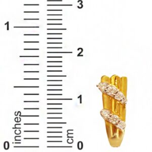 22 kt yellow solid gold zircon huggie hoop women stunning earrings