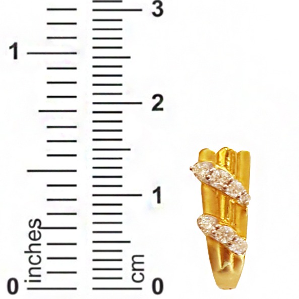 22 kt yellow solid gold zircon huggie hoop women stunning earrings - Image 5