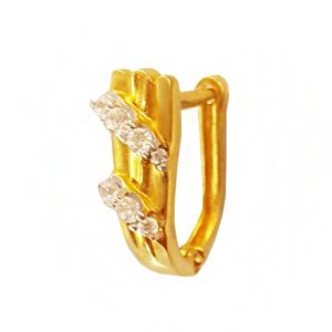 22 kt yellow solid gold zircon huggie hoop women stunning earrings