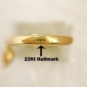 22 kt yellow gold wedding wear round hoop women's earrings