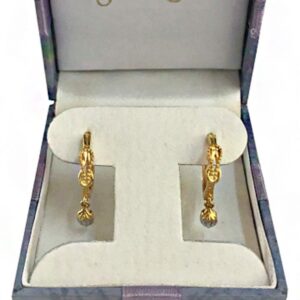 22 kt yellow gold wedding wear round hoop women's earrings