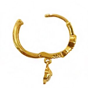 22 kt yellow gold wedding wear round hoop women's earrings